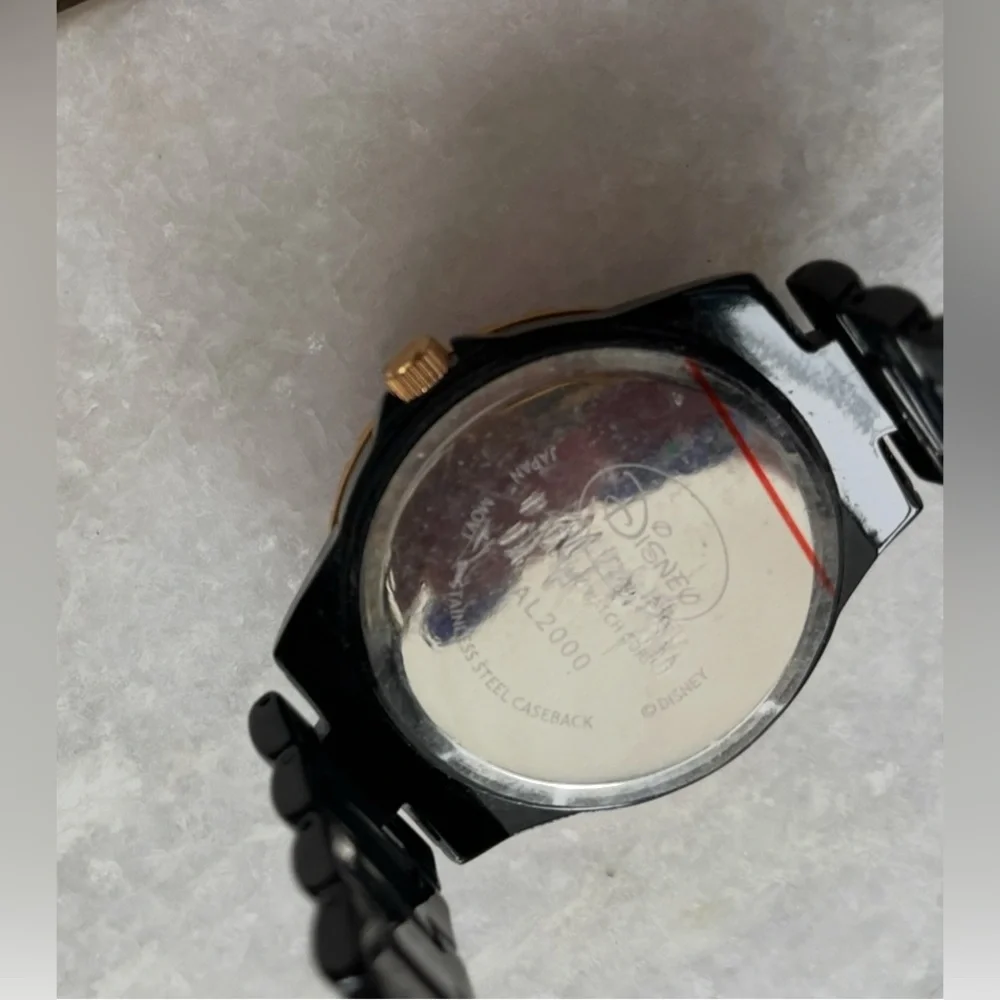 Disney Alice in Wonderland Cheshire Cat Wristwatch Vintage Rare Pink Rhinestones - Picture 5 of 5